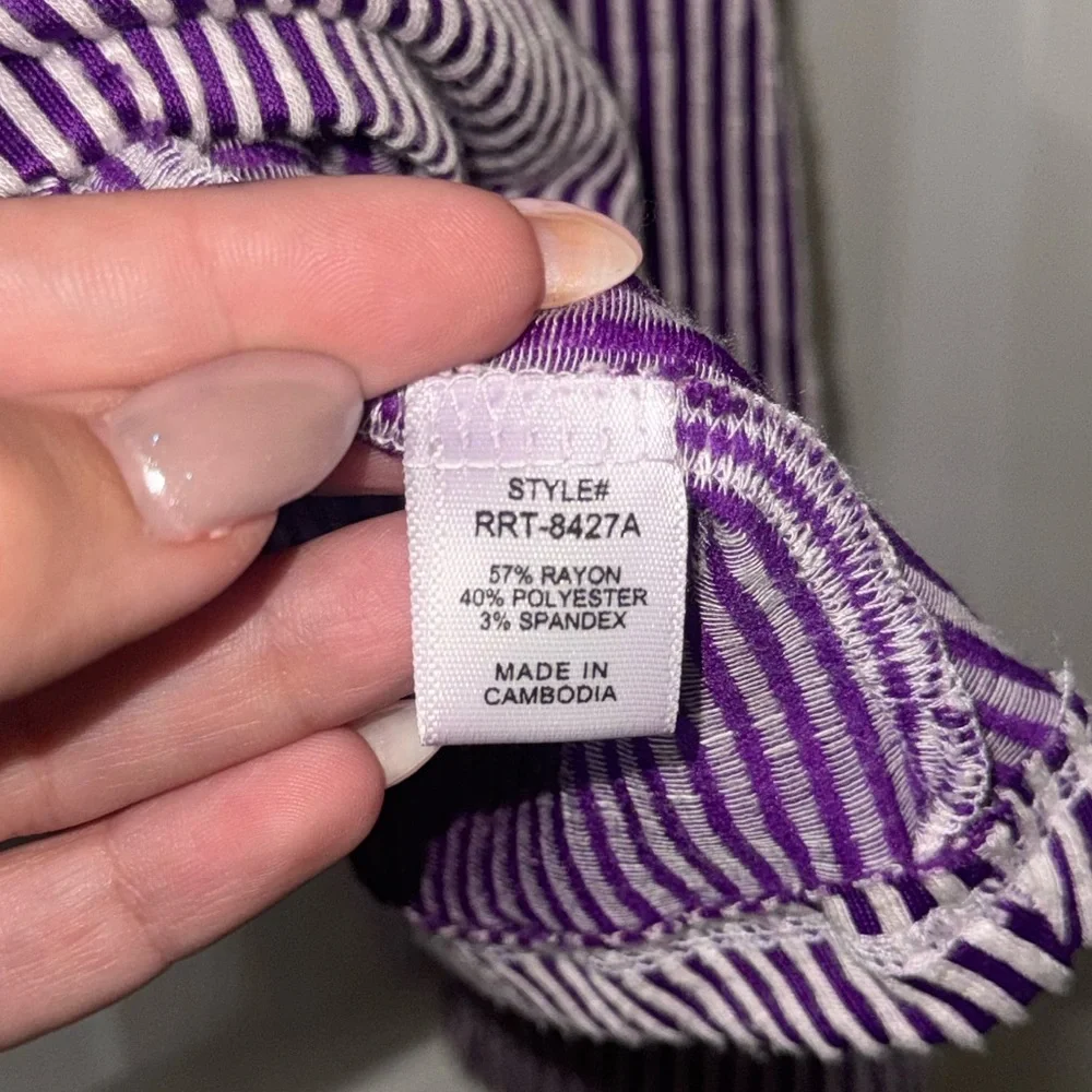 Purple and White Ribbed Long Sleeve - Picture 4 of 4